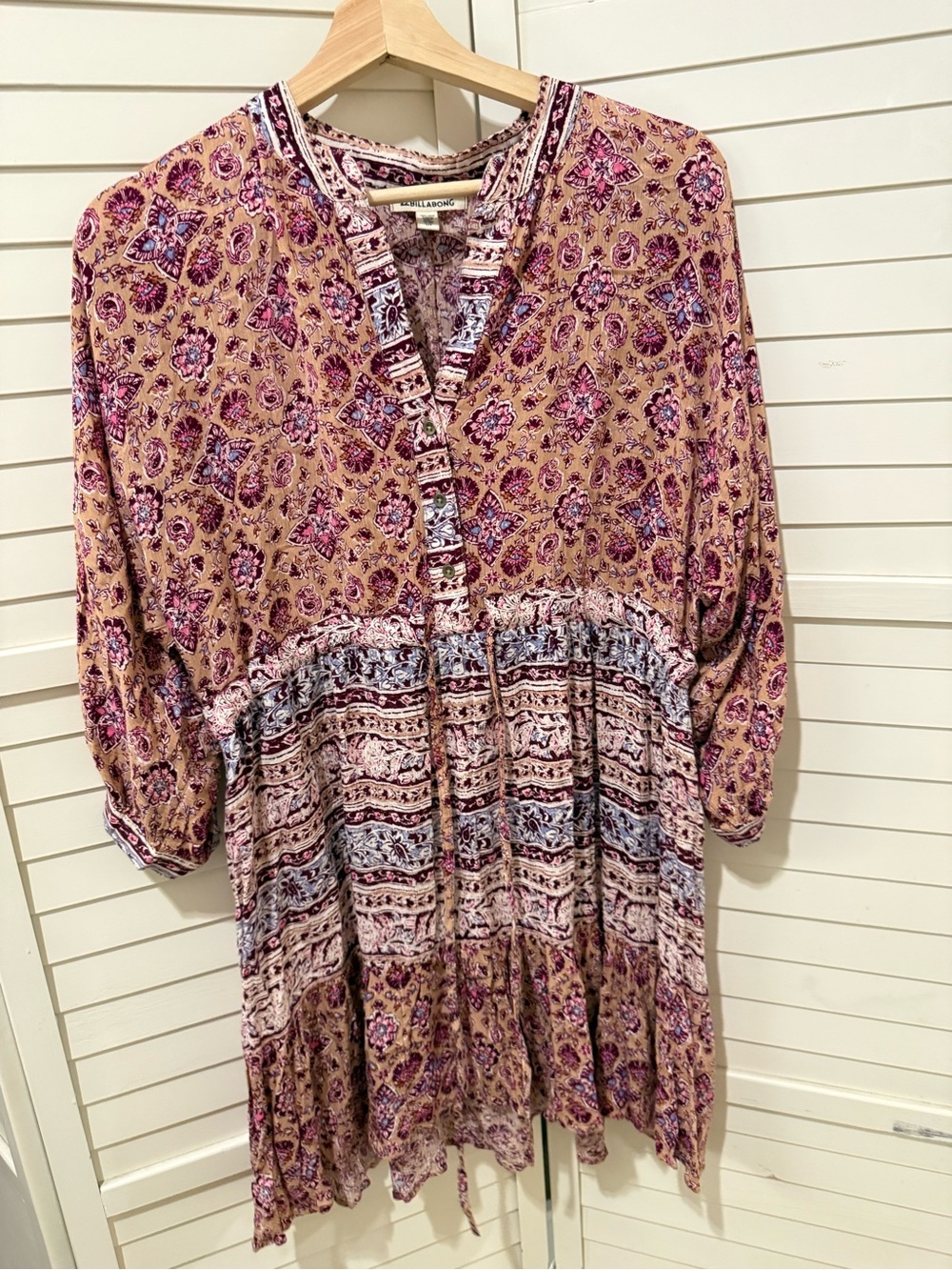 Billabong Floral Boho Tiered Dress small